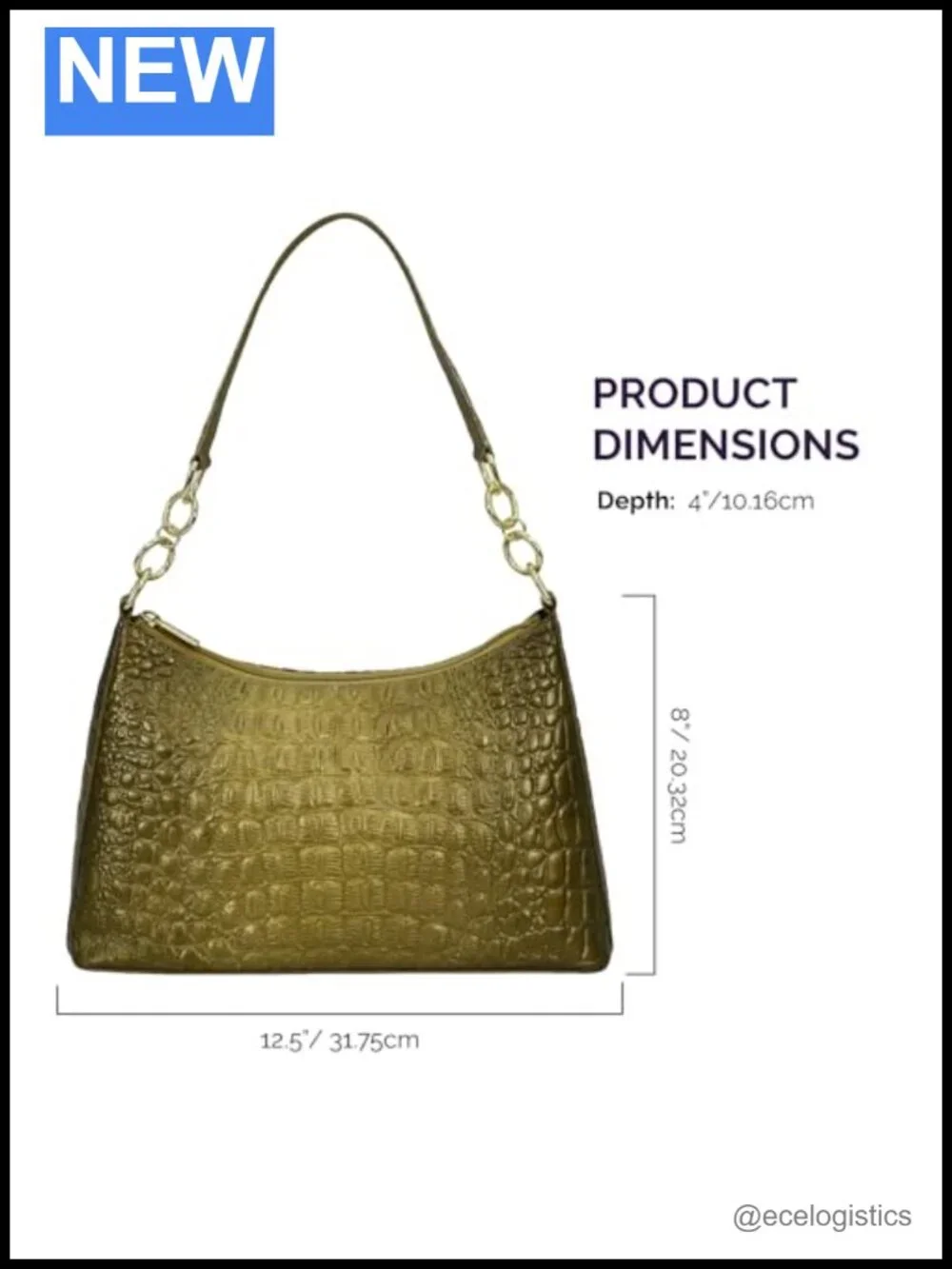 Hand-Painted Genuine Leather Hobo Bag with Chain Strap